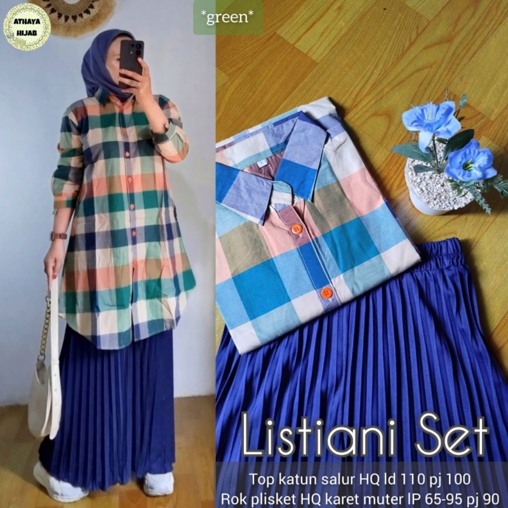 Listia Set Tunik Mix Rok Plisket (Amelia)