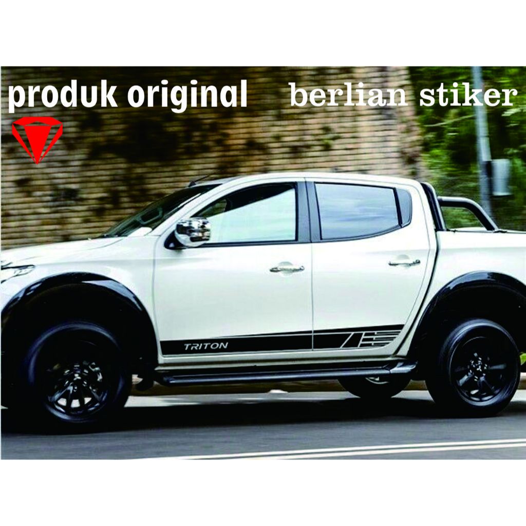 stiker mobil mitsubishi triton cutting stiker lis bodi samping elegan keren triton 4x4