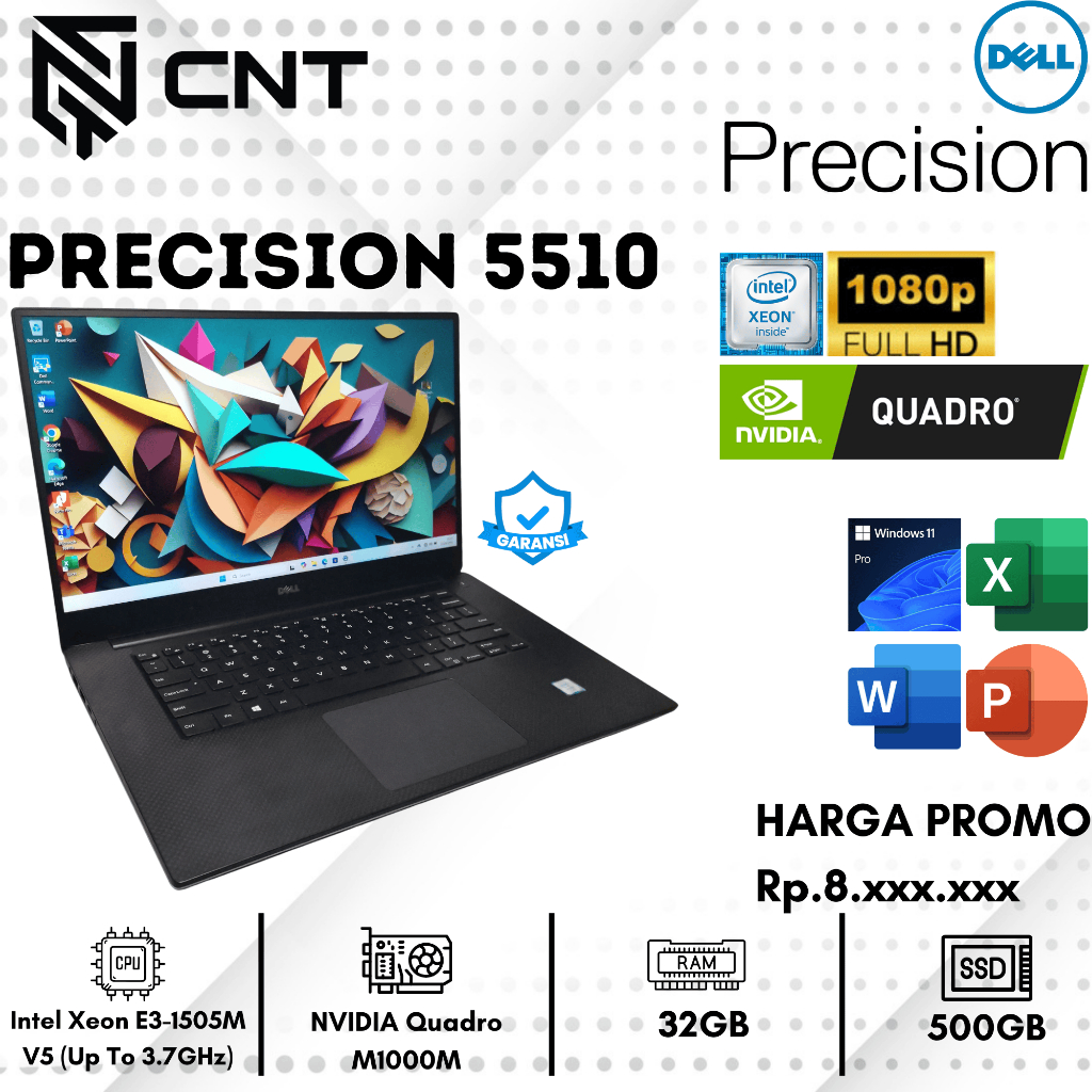 Laptop Dell Precision 5510 Intel Xeon E3-1505M V5 NVIDIA Quadro M1000M (32/500GB) Dual VGA