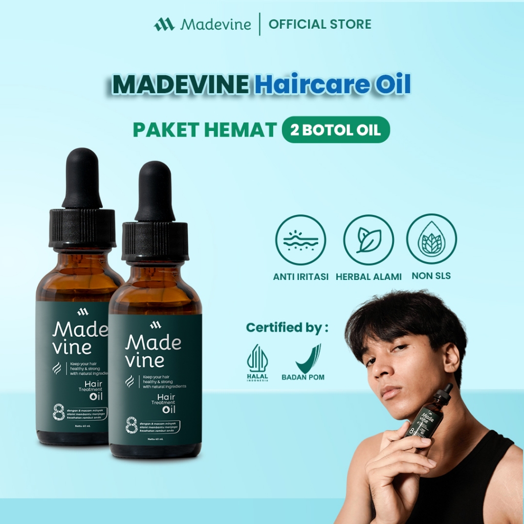 MADEVINE - Serum Rambut Rontok / Tipis / Ketombe / Rambut Berkerak Dan Penumbuh Rambut- 2 Madevine H