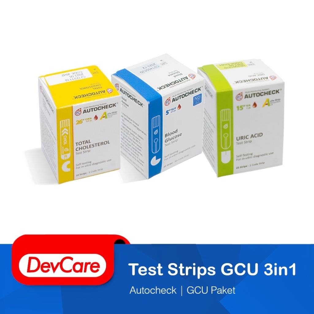 Strip Alat Cek Gula Darah Kolesterol Asam Urat AUTOCHECK 3in1 Auto Chek