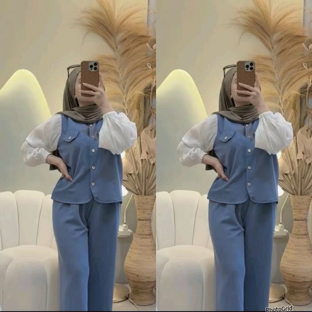 REVINA SETELAN CELANA WANITA | SETELAN CELANA BIG SIZE | SET WANITA JUMBO