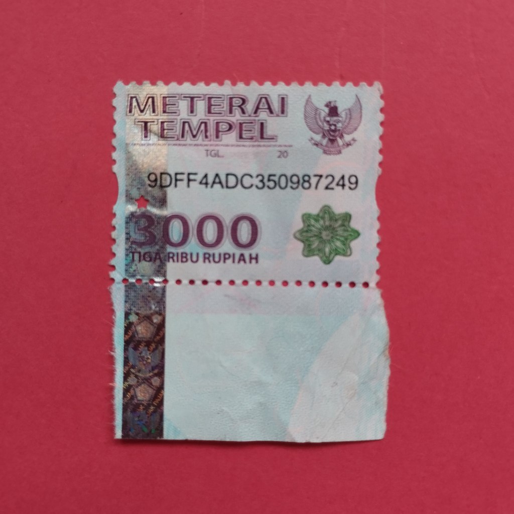 Materai Rp 3000 Tahun 2015 sd 2020