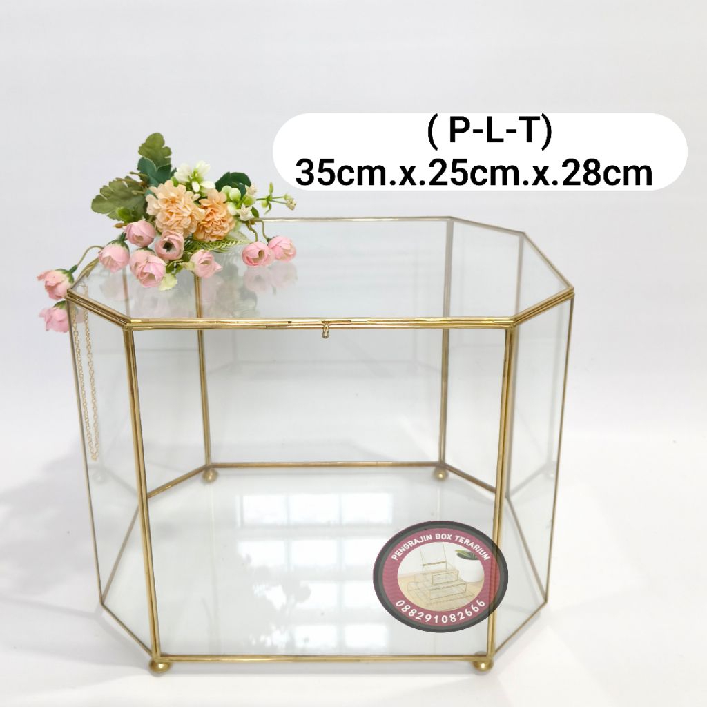 box hantaran terarium kaca kotak seserahan pernikahan lamaran elegan mewah