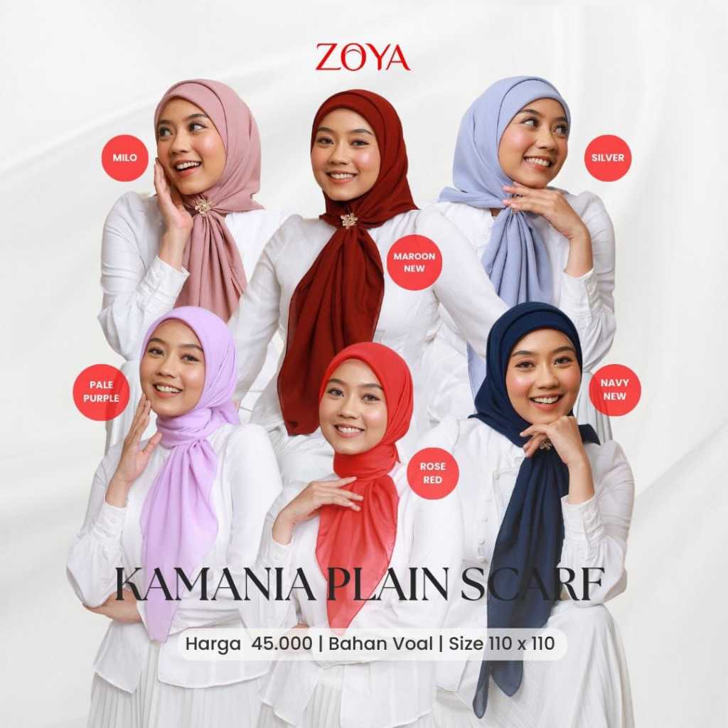 KAMANIYAH SCARF Zoya Kerudung Segiempat Polos
