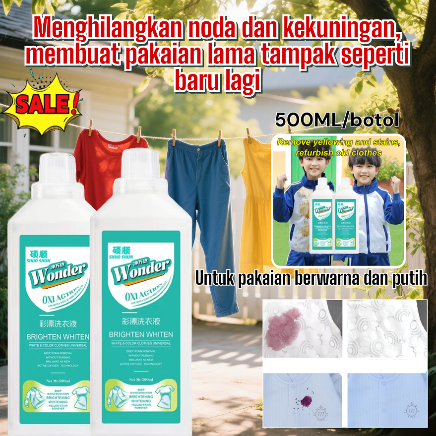 ⚡Pengiriman 24 jam⚡Oxygen Bleach Brightener - Pemutih Pakaian Aman Warna | Hilangkan Noda Kuning & K