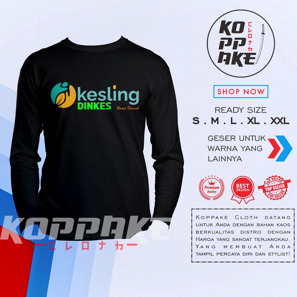 Kaos kesling Kesehatan Lingkungan DINKES Gratis Nama Daerah Lengan Panjang Baju Distro