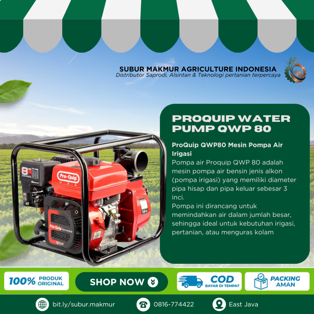 POMPA AIR SET QWP 80 PROQUIP Mesin Pompa Air Bensin Pompa Air Irigasi
