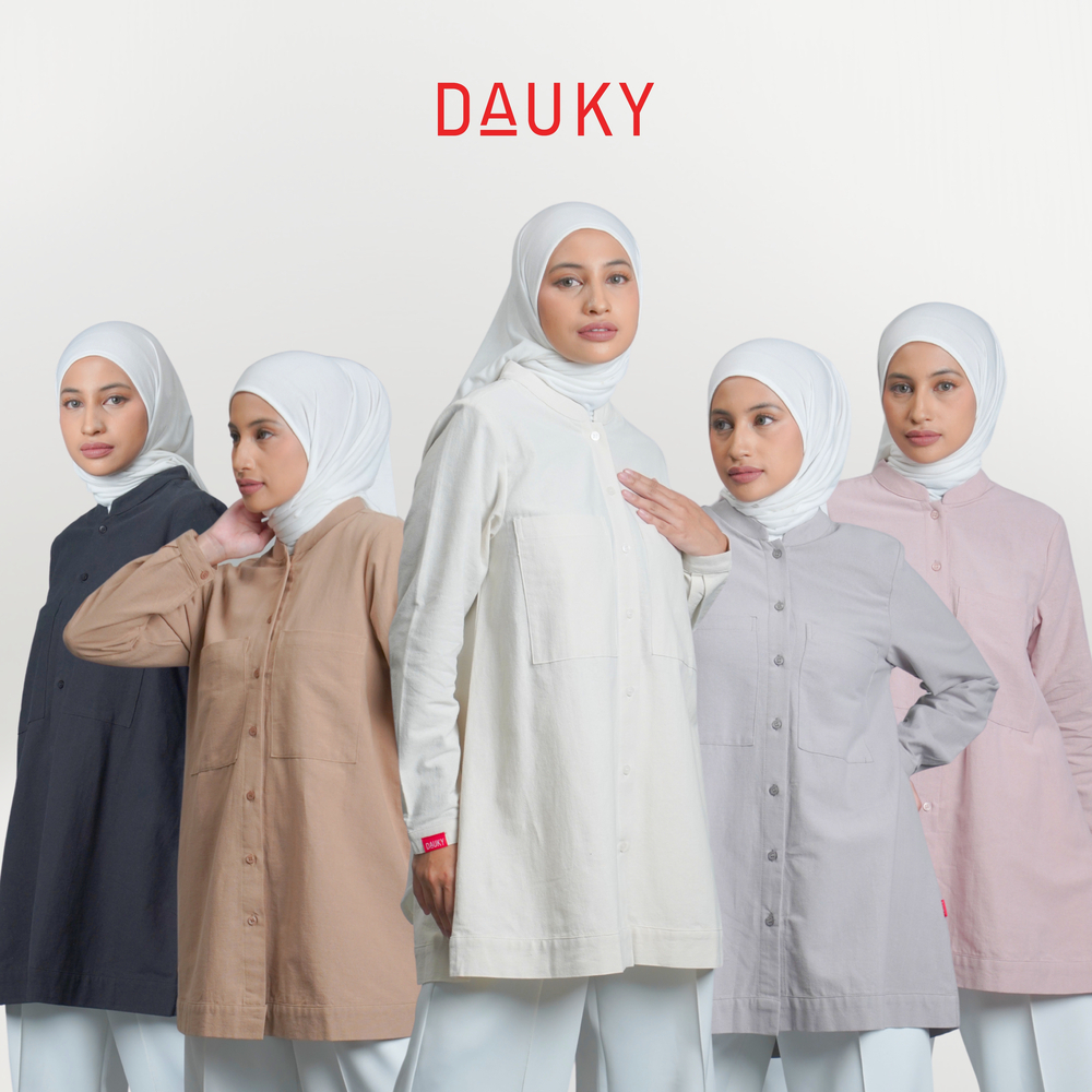 Dauky Atasan Tunik Kemeja Wanita M Tunic Regular Pocket