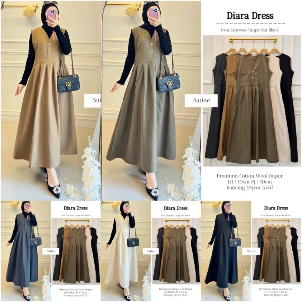 Gamis Casual Dress Midi Maxi Terbaru Akira Diara Adore by Mpmf Marsella