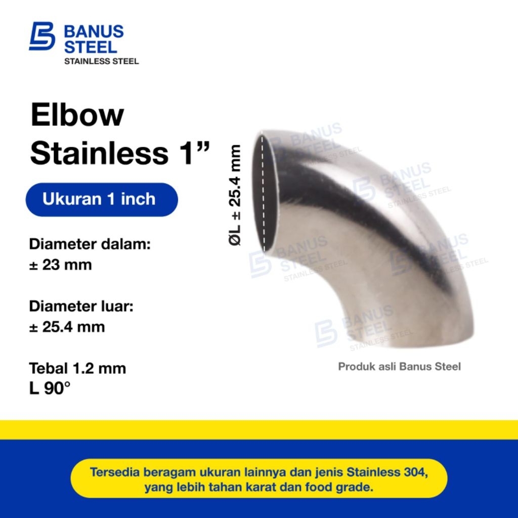 Elbow stainless 1 inch 304 elbow stainless 304 sambungan pipa