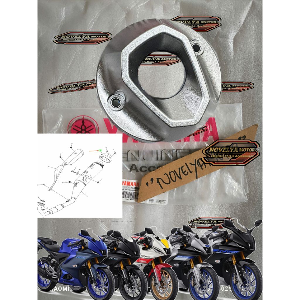 CAP COVER TUTUP UJUNG KNALPOT R15M CONNECTED R15 V4 ORI ASLI YAMAHA BDJ-E4799-00