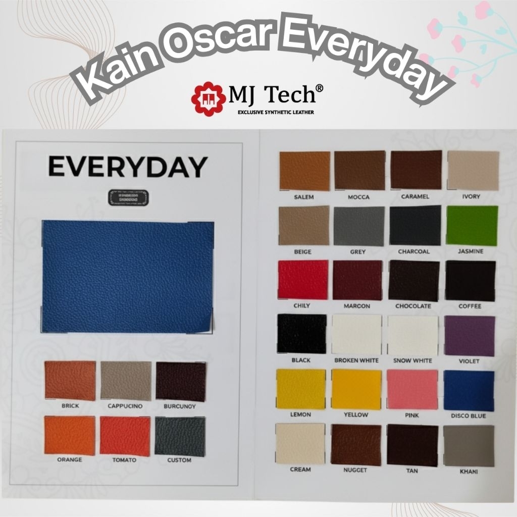 Kain Oscar Everyday MJ TECH Semi Kulit Sintetis / Bahan Pelapis Sofa Kursi Jok Mobil / Per 0,5 Meter