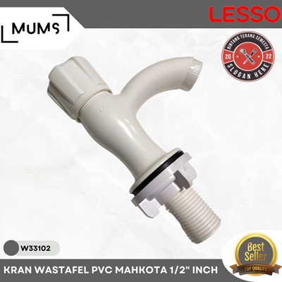 Kran Wastafel Mahkota Pvc Lesso 1/2" Inch Keran Air Plastik Bagus Awet Kran Angsa Basin Faucet Kran 