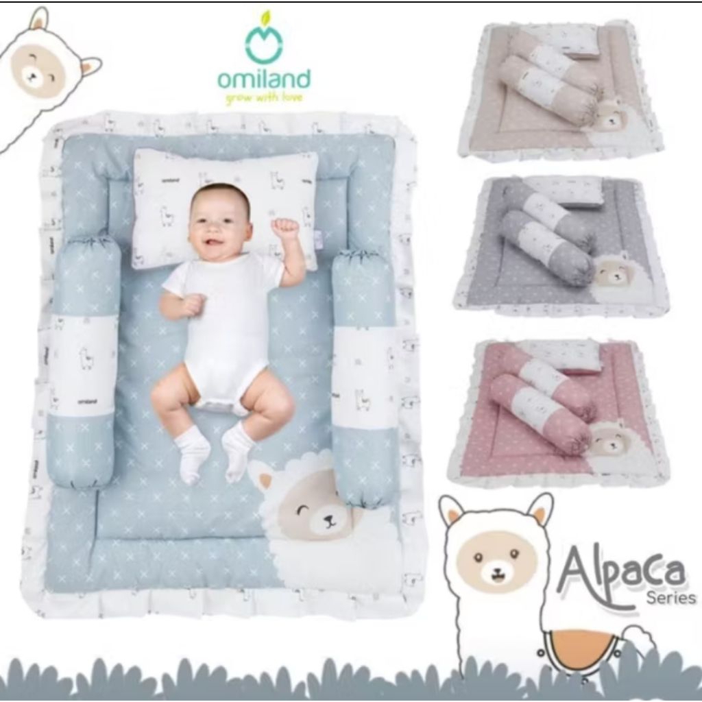 OMILAND Matras Alas Tidur dan Bantal Guling Set Alpaca Series