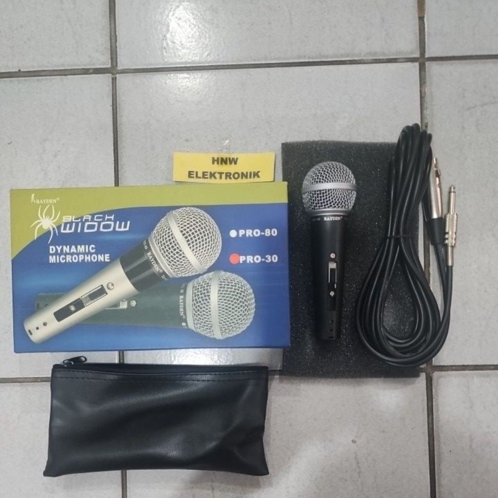 microphone mic mik Dynamic Rayden Black Widow PRO 30 mic kabel