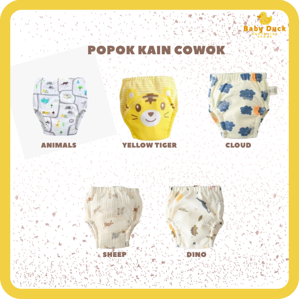Popok kain bayi Cowok popok cuci ulang popok bayi kain motif Cowok