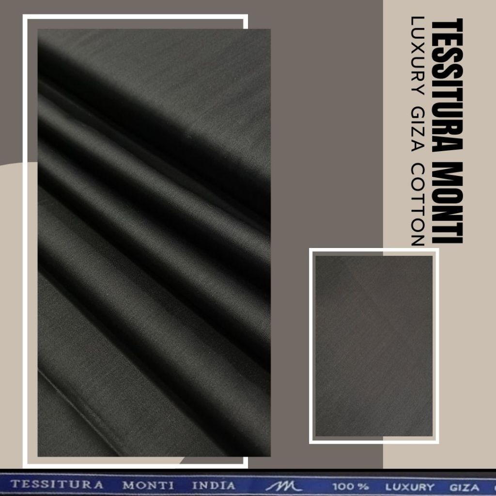 Bahan Kain Kemeja Pria  Polos Hitam by Monti