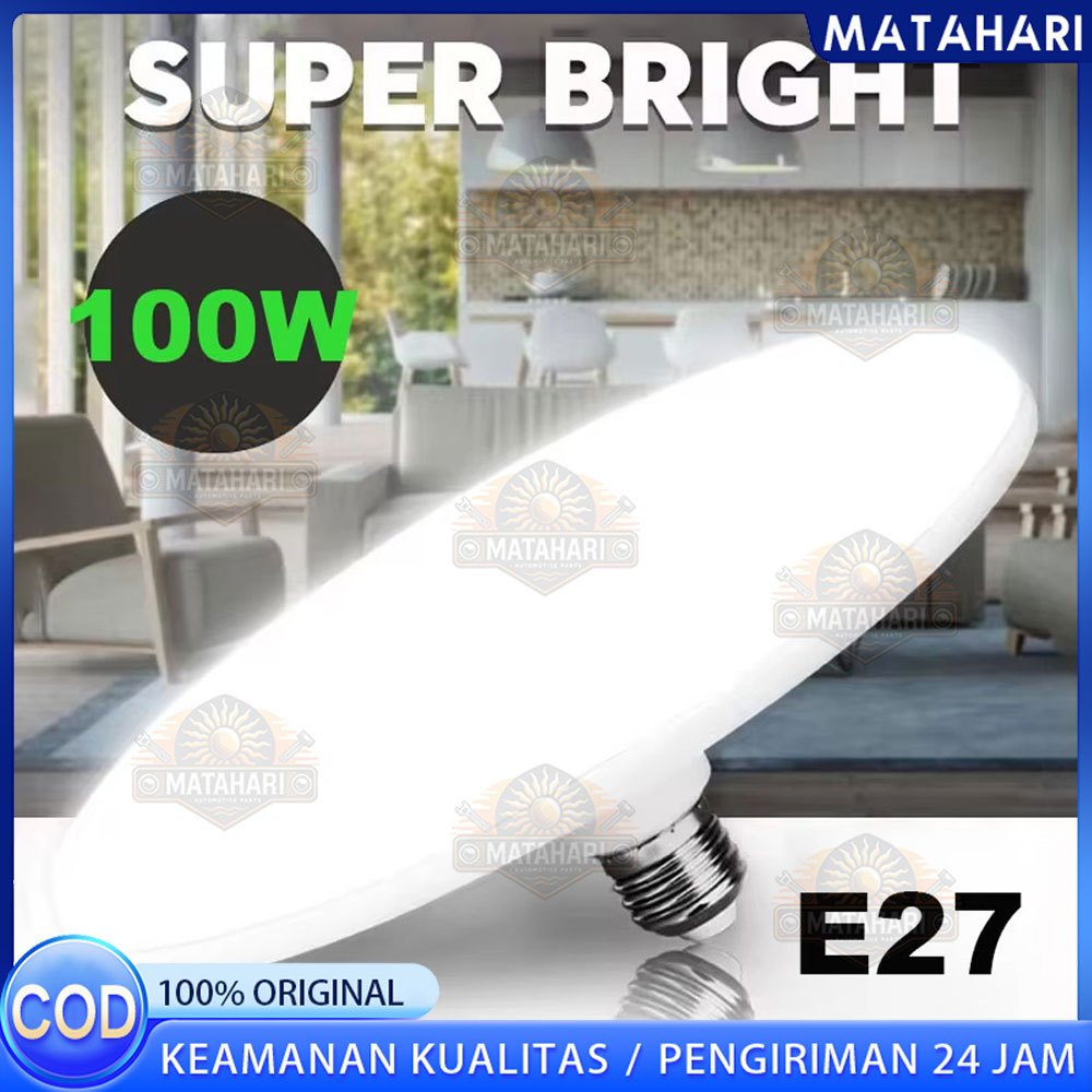 220V E27 Lampu LED Super Terang 20W 30W 40W 60W 100W UFO Lampu LED Lampu Meja Penerangan Putih Hanga