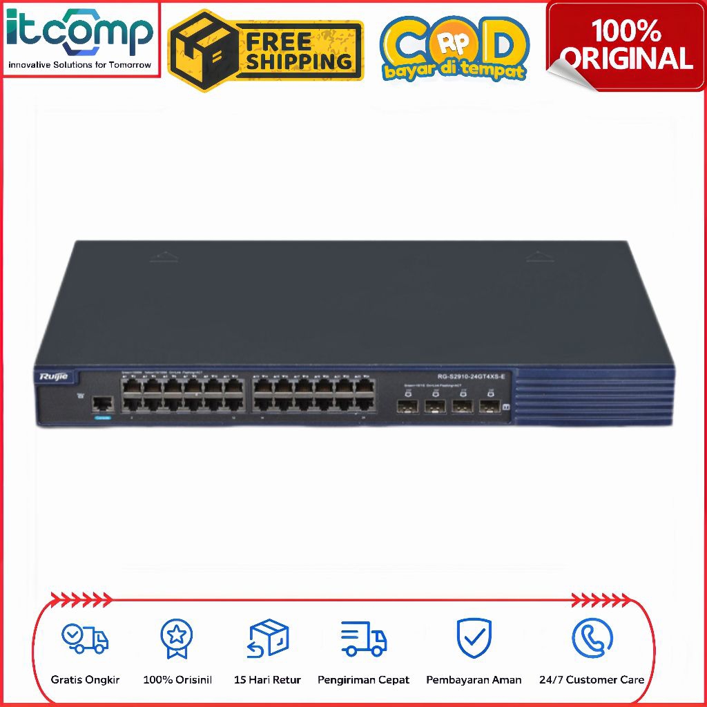 Ruijie RG-S2910-24GT4SFP-UP-H V3.0 10G 24 Port Gigabit + 4 Port SFP+ Cloud L2+ Managed Switch Hub Sw