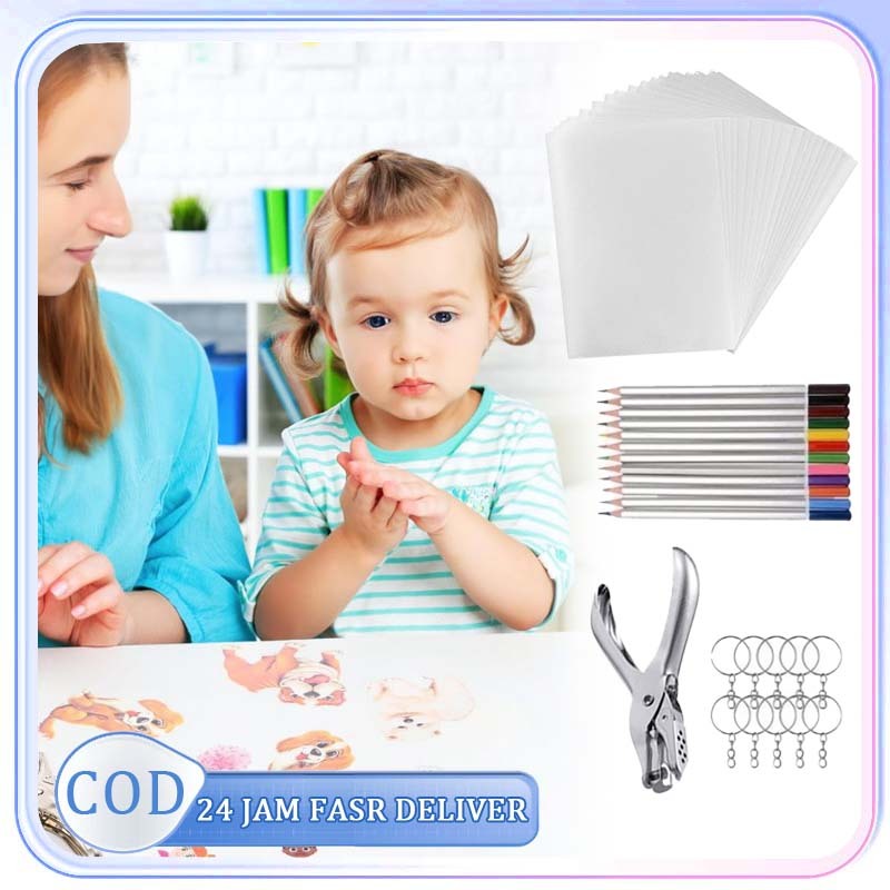 1set Shrink Paper Transparan Shrink Paper Diy Shrinky Dink Plastic Shrink Shrink Plastic Sheets