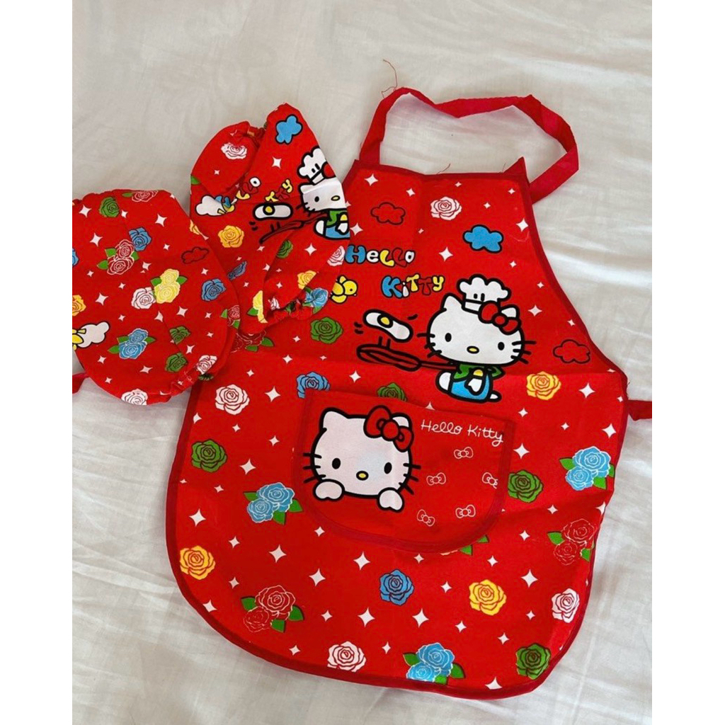 Celemek Masak Melukis Anak - Kids Cooking Apron - Celemek Anak Plastik Tahan Air - Apron Anak