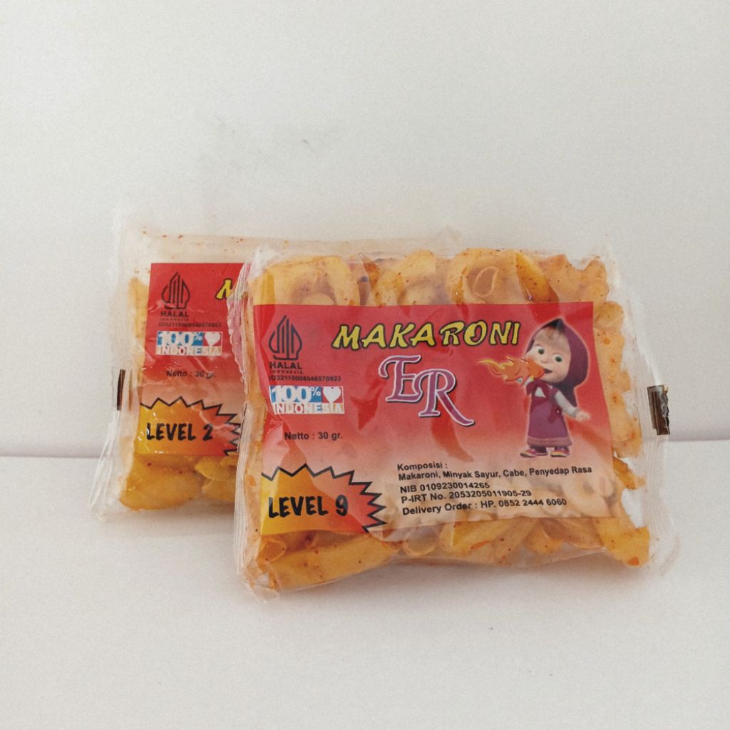 MAKARONI ER MARSHA - MAKARONI LEVEL - MAKARONI VIRAL - PEDAS GURIH ISI 12PCS