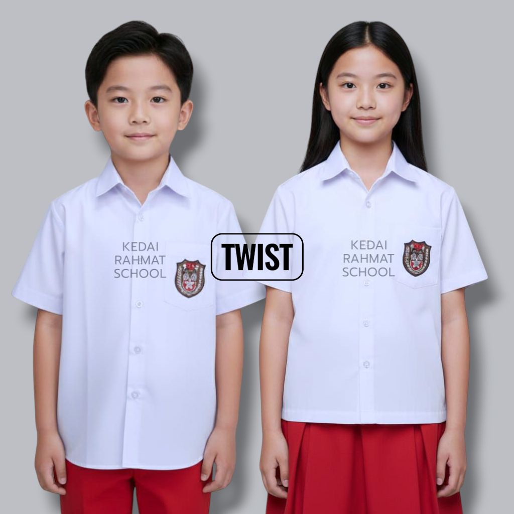 Baju Seragam Sekolah SD MI Bahan Sunwash Twist Licin Lengan Pendek Merk Martin