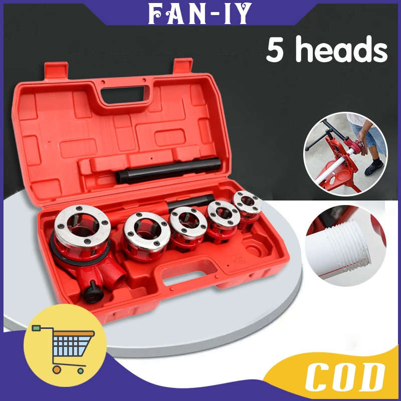 Senai Pipa Manual Model 62 Alat Drat Pipa Besi Dengan 5 Cetakan Set Alat Senai Pipa