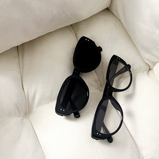 Kacamata Vintage Basic Sayum Bening Hitam Wanita Pria