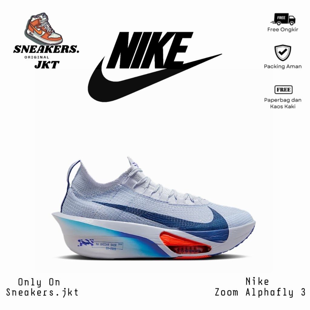 Sepatu Running Nike Zoom Alphafly 3 Footbal Grey/Ghost Persian Original