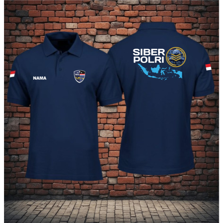 Baju Kaos Poloshirt Lengan Pendek siber polri/T-Shirt kaos kerah siber polri