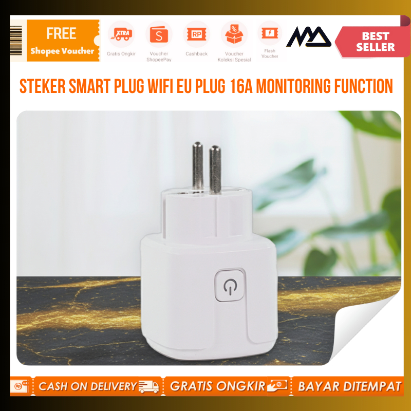 Steker Tuya Smart WiFi / Steker Tuya Smart Plug WiFi EU Plug 16A Monitoring Function