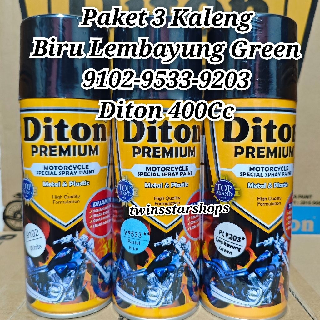 Pilok Pylox Cat Diton Premium Paket 3 Kaleng Biru Lembayung Green 9203 Pastel Blue 9533 Putih White 