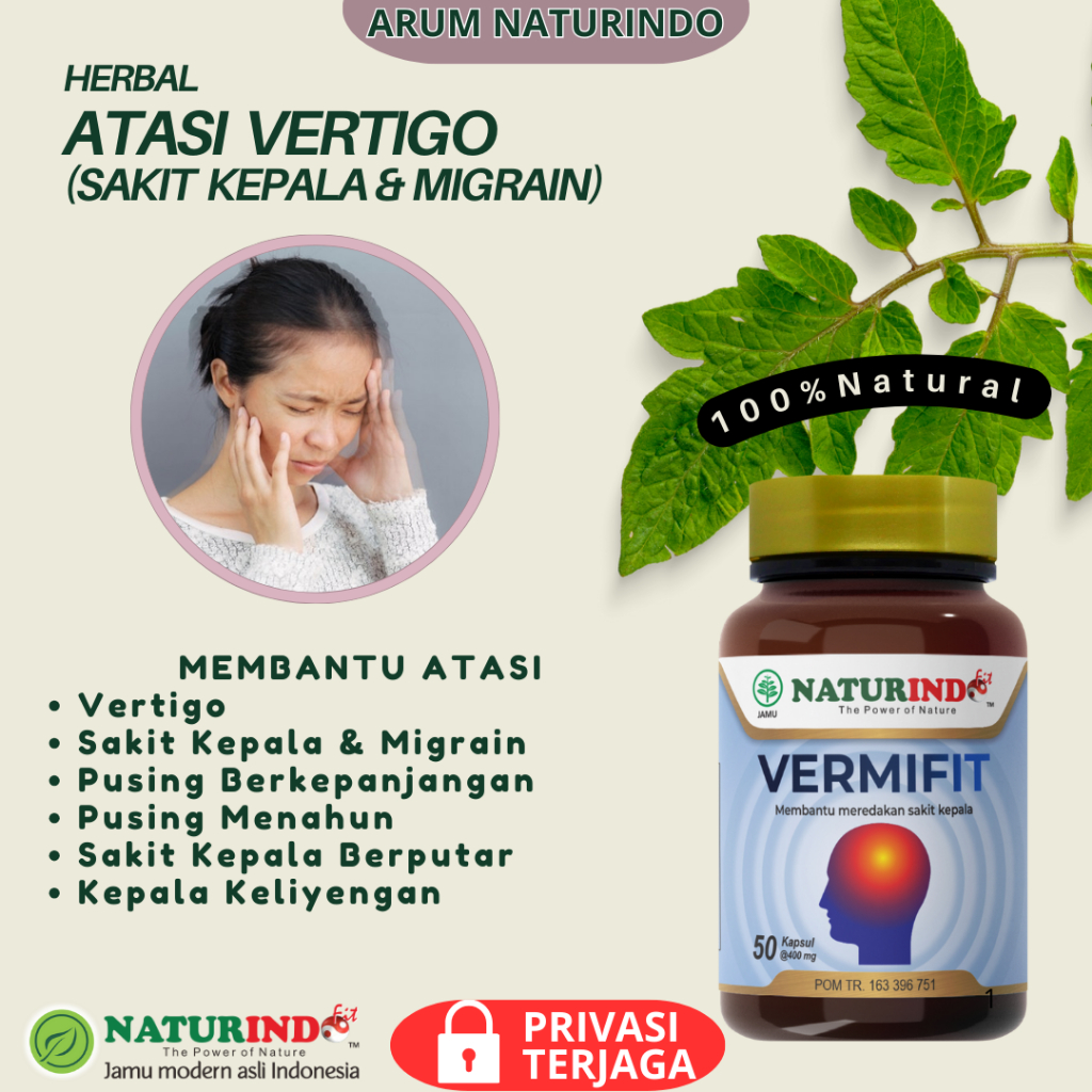Herbal Migrain Pusing Sakit Kepala Belakang Menahun Sakit Kepala Vertigo VERMIFIT