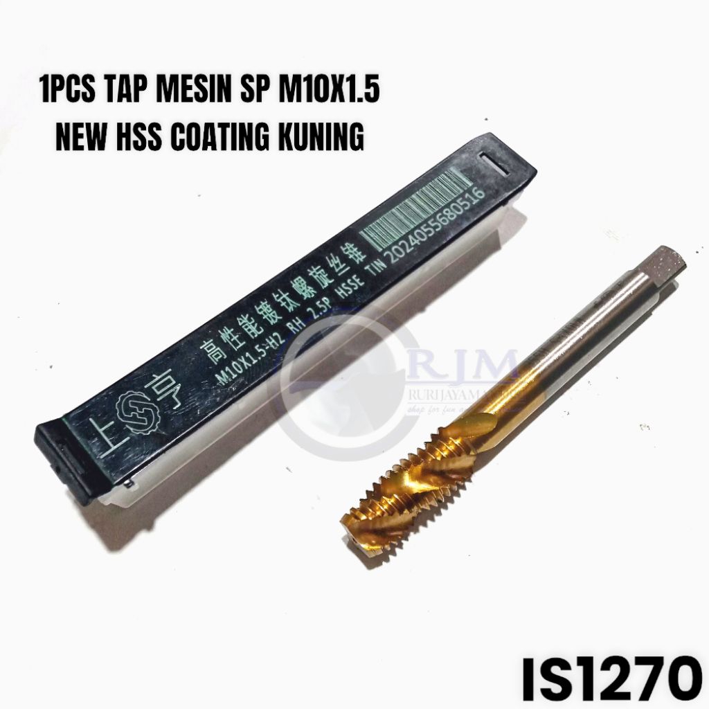 1pcs tap spiral m10x1.5 drat kasar baut 14 HSSE coating kuning bukan yamawa nachi bukan baut 10