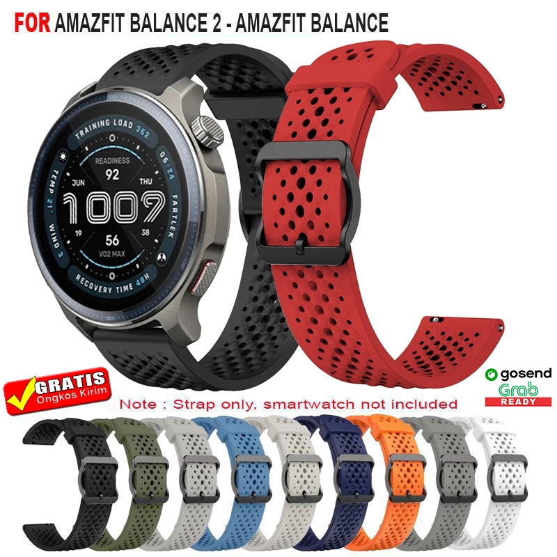 Strap Tali Jam AMAZFIT BALANCE 2 - AMAZFIT BALANCE - AMAZFIT ACTIVE - Model Dothole Silicone Rubber 