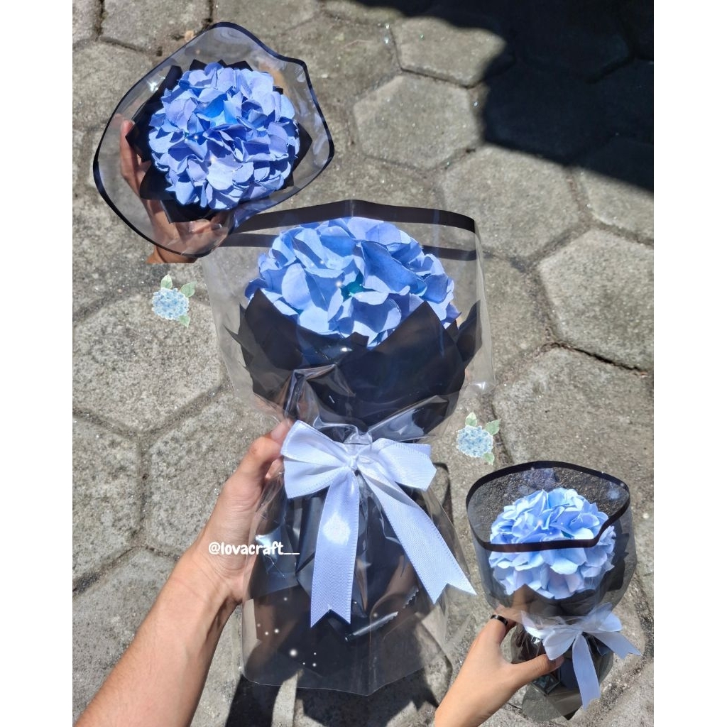 Mini buket/ Bunga kertas Hydrangea