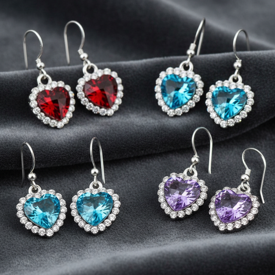 Anting titanic anting heart of ocean titanic earings permata love import stainless