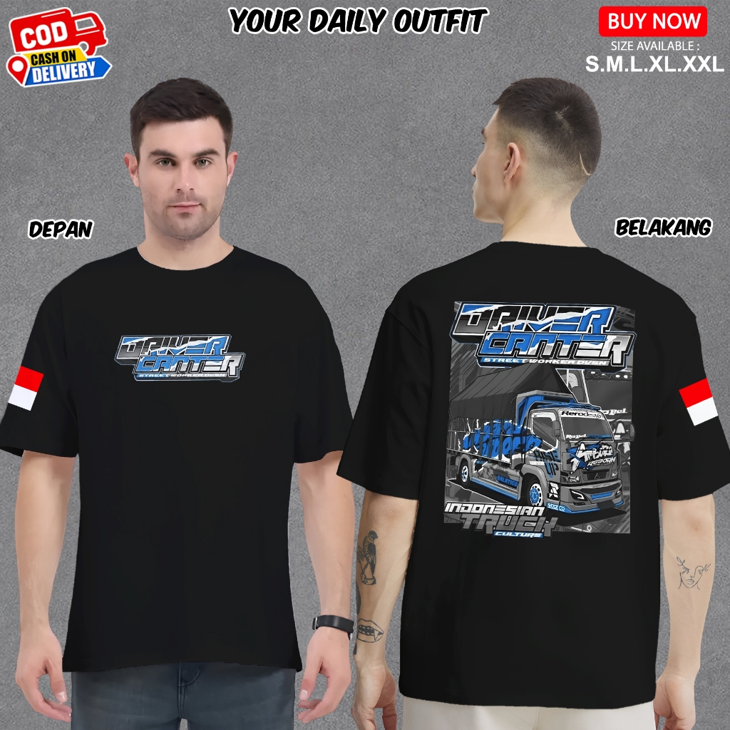 KAOS DISTRO TRUCK DRIVER CANTER CULTURE INDONESIA KAOS KEREN ATASAN SANTAI PRIA DEWASA