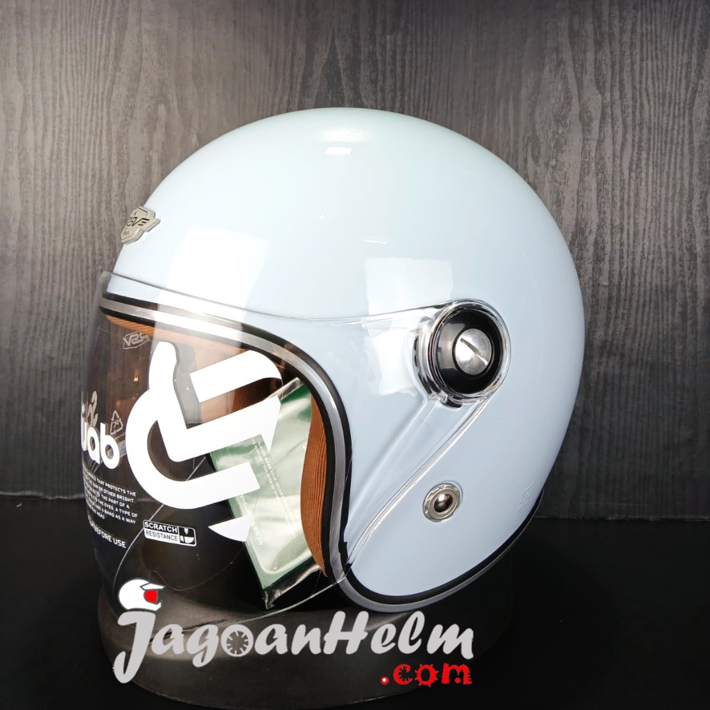 RSV HELM RETRO SC HIJAB SOLID | BABY BLUE | SCHIJAB  HALF FACE CLASSIC