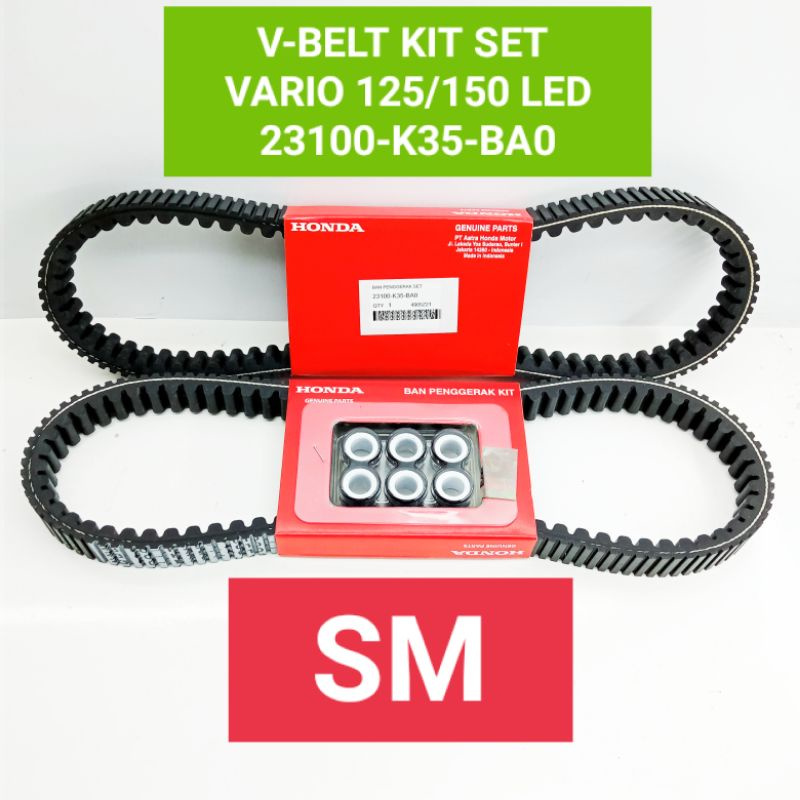VANBELT V-BELT + ROLLER SET VARIO 125 NEW LED & VARIO 150 NEW LED K35 ORIGINAL.