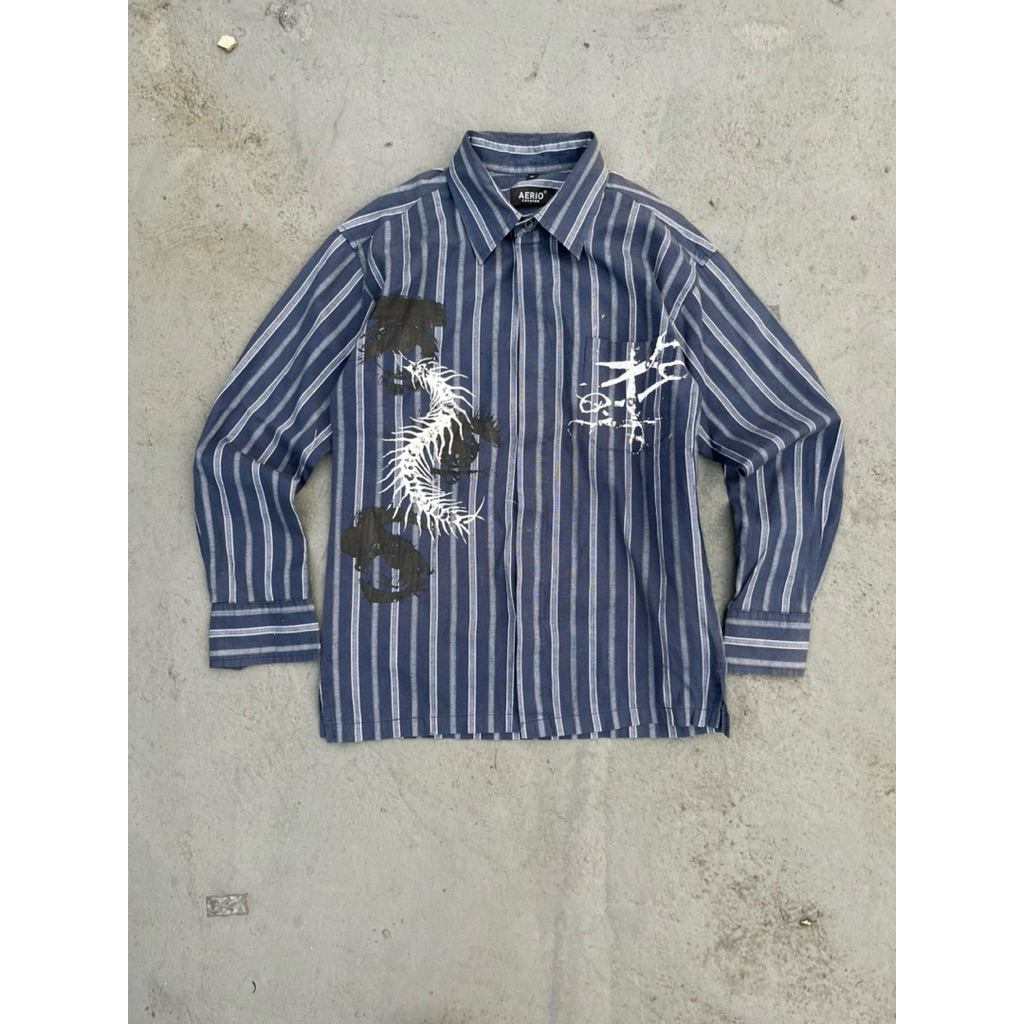 Kemeja Reworked Salur Gothic Alternative