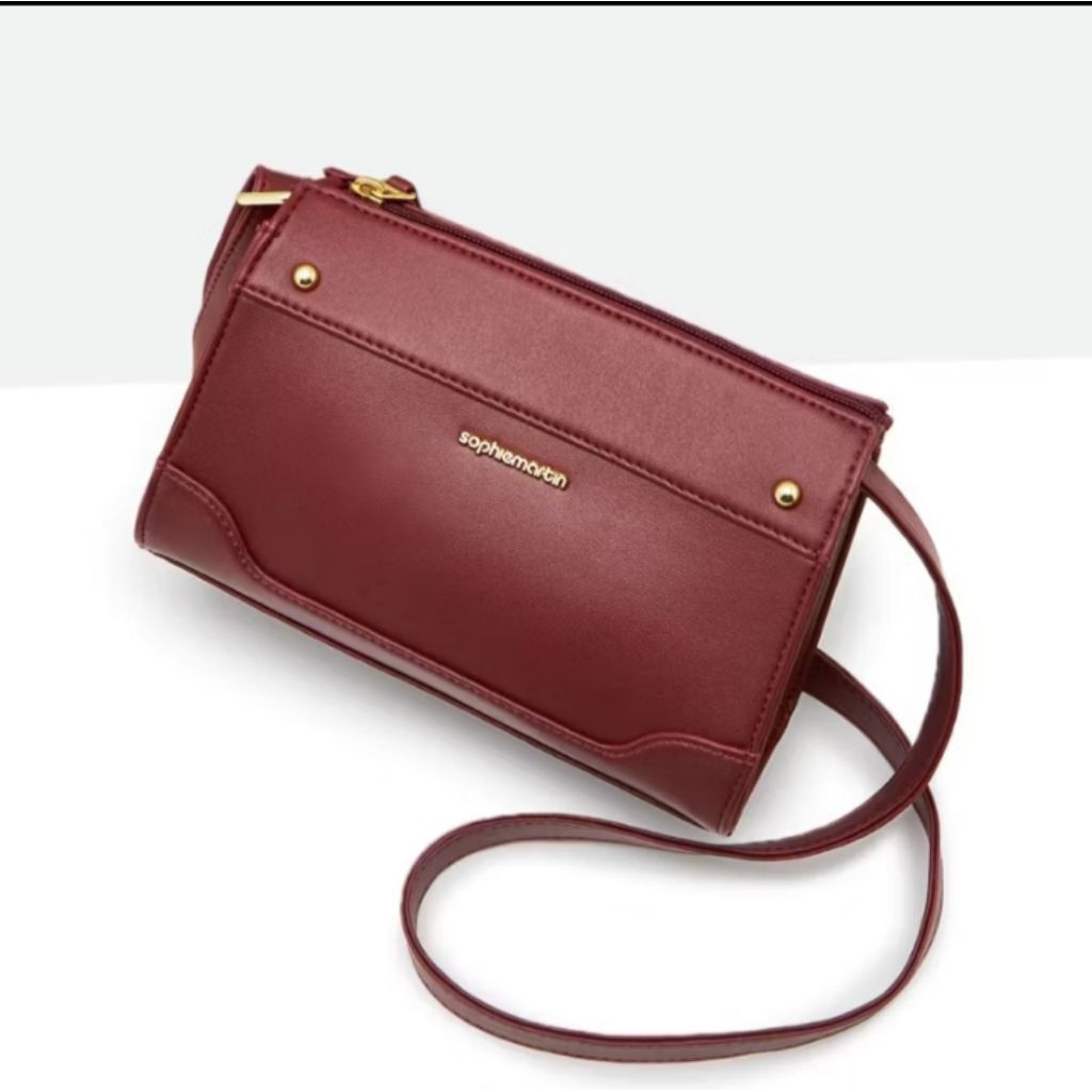 Olimpia Sling Bag Sophie Martin Paris/Tas Selempang Wanita Warna Maroon Marun Olimpia Sophie Martin 