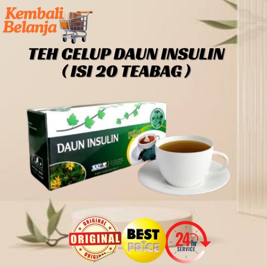 Teh Celup Daun Insulin Hikmah/ Teh Insulin Hikmah/ Teh Insulin Isi 20 Tea Bag/ Teh Celup Insulin