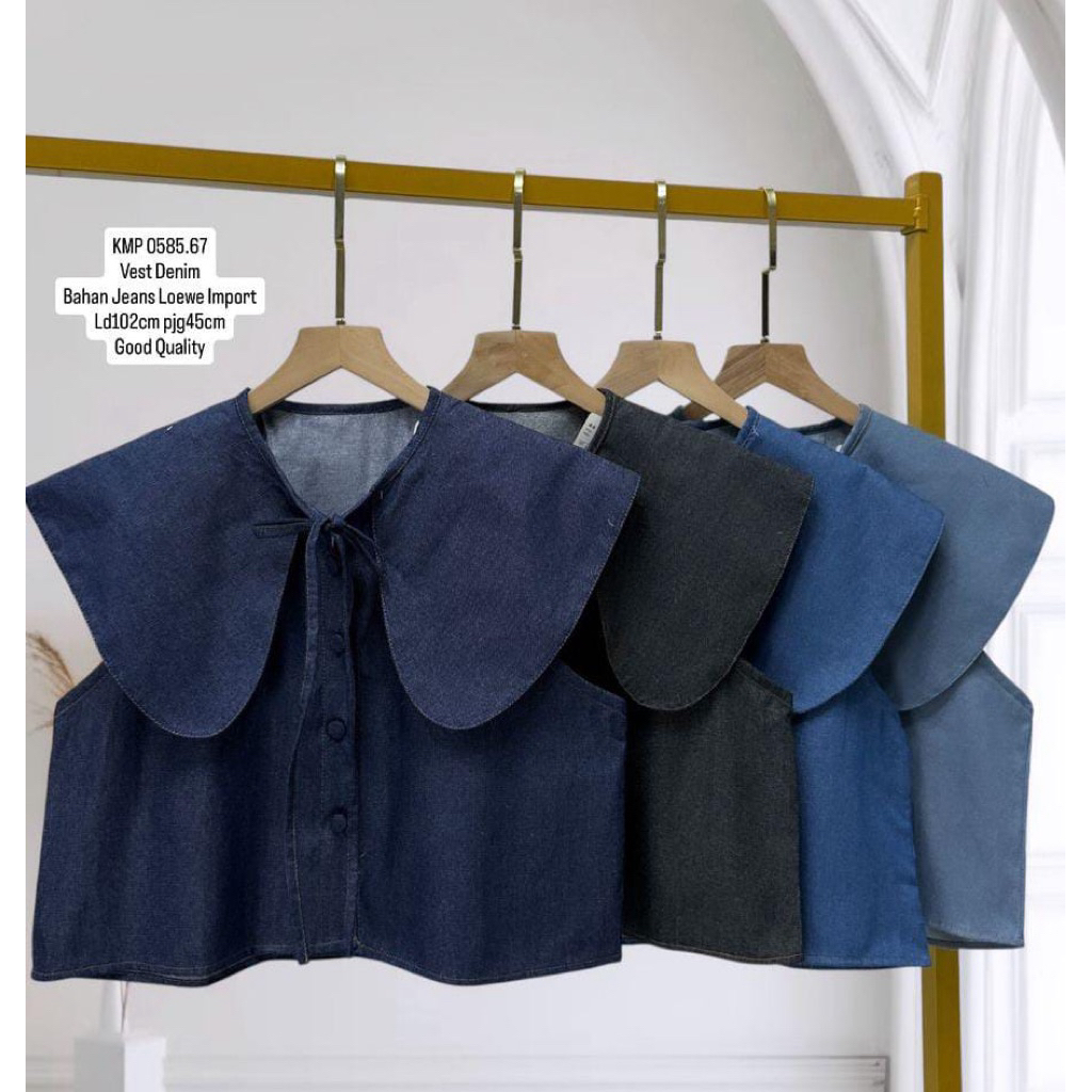 VEST DENIM / ROMPI JEANS / VEST KEKINIAN / OUTER WANITA