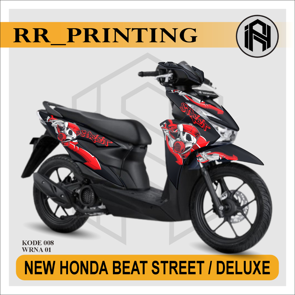 Decal Motor Beat Street New Full Body Stiker Honda Beat Deluxe 2024 2025 Motif Variasi Keren - K008