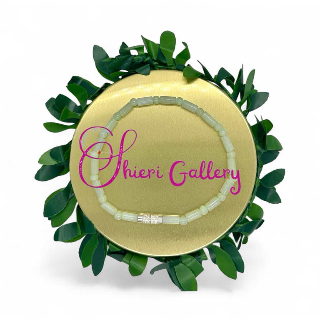 Gelang Giok Burma Asli / Gelang Giok Myanmar Asli / Gelang Giok Bentuk Bambu Kombinasi / Jade Bracel