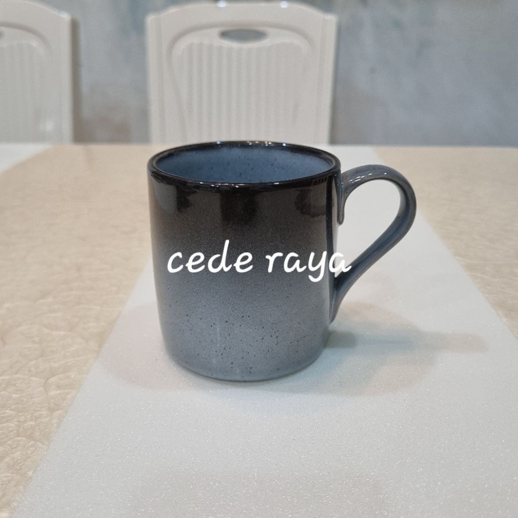 cangkir kopi / mug keramik porslen motif batu abu2 300 ml