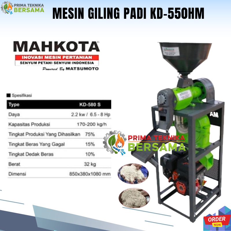MESIN GILING PADI DAN PENEPUNG KD-550HM MULTIFUNGSI